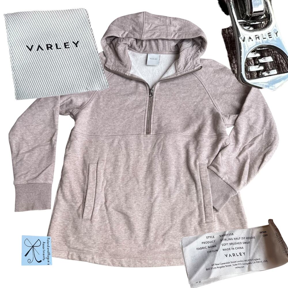 Varley Cotton Blend Stirling Half-Zip Hoodie Sz XS